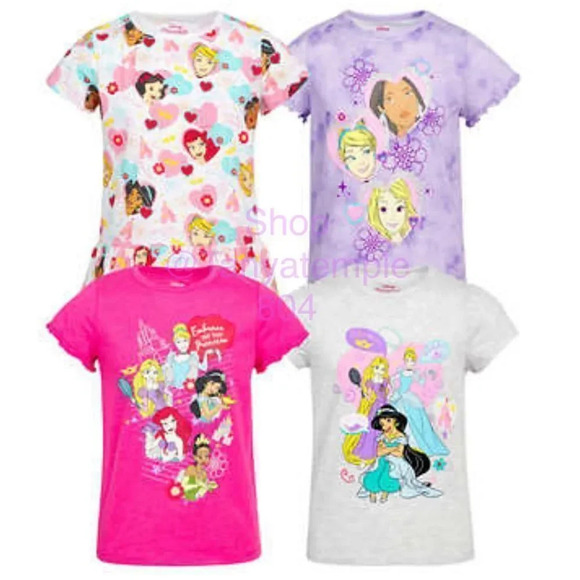 Disney Princess Kids' 4-pack Tee - Picture 1 of 9